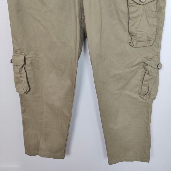 With Jean Tommy Pants Womens XXS Low Rise Baggy Cargo Y2K Khaki Tan Pockets - Picture 3 of 7